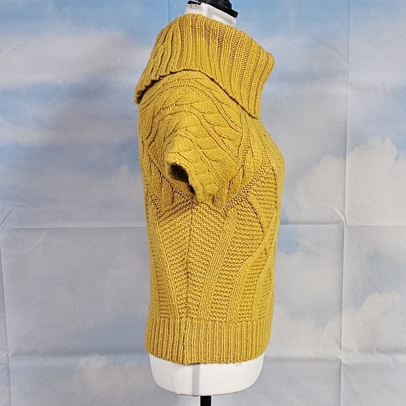 LOFT | WOOL BLEND SHORT SLEEVE FUNNEL NECK SWEATER KNIT TOP - Picture 5 of 16